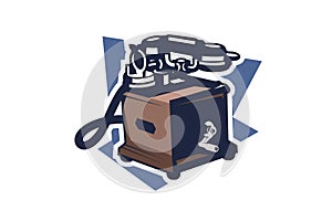 Rotary dial telephone vector illustration. simple object,