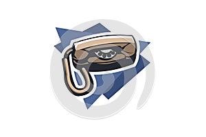 Rotary dial telephone vector illustration. simple object,