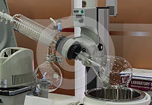 A rotary evaporator in chemical laboratory