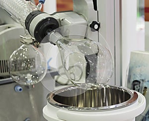 A rotary evaporator in chemical laboratory