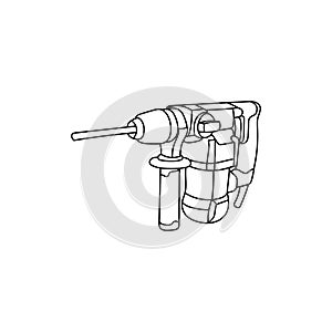 Rotary Hammer Tool Line Simple Logo