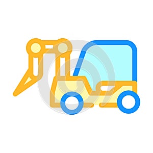 Rotary hammer on wheels color icon vector illustration