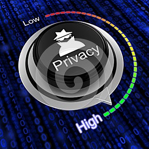 Rotary knob increase privacy cybersecurity concept