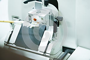 Rotary Microtome Section for diagnosis in pathology make microscope slide histology.