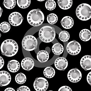 Rotary Phone Dial icons Seamless Pattern