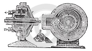 Rotary Pump, vintage engraving