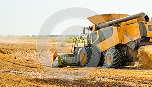 Giratorio paja un caminante reducir a maduro trigo grano. combinar cosechadoras grano encabezamiento ancho paja esparcidor siega 