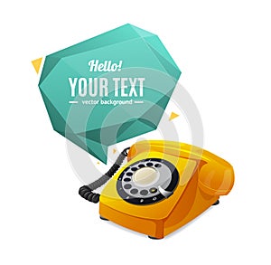 Rotary Telephone with Bubble Speech. Vector