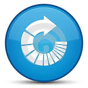 Rotate arrow icon special cyan blue round button