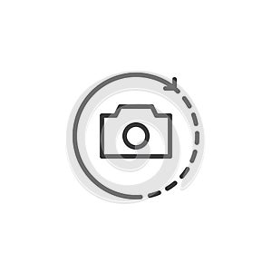 Rotate camera outline icon