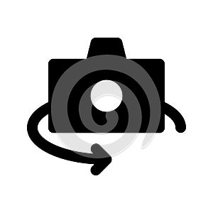 rotate camera sign, swap camera symbol, switch camera icon vector isolated