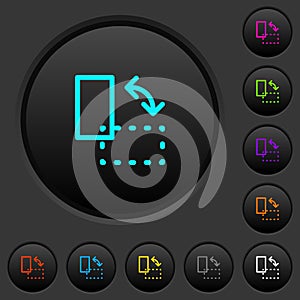 Rotate element dark push buttons with color icons