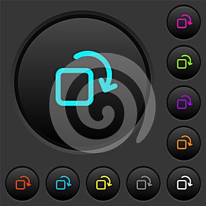 Rotate element dark push buttons with color icons