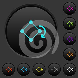 Rotate element dark push buttons with color icons
