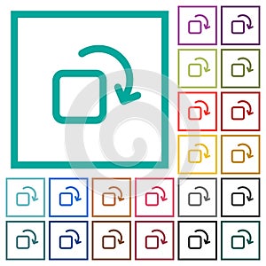 Rotate element flat color icons with quadrant frames