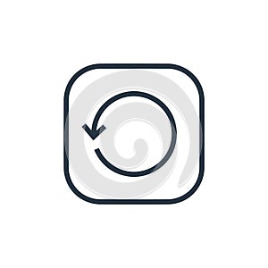 rotate icon vector from arrows concept. Thin line illustration of rotate editable stroke. rotate linear sign for use on web and