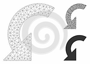 Rotate Left Vector Mesh Network Model and Triangle Mosaic Icon