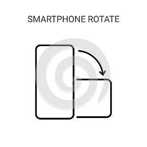 Rotate phone vector icon. Flip screen mobile phone device orientation symbol