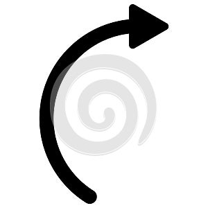 Rotate Right Raster Icon Flat Illustration