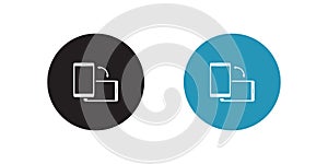 Rotate Smartphone Icon Vector in Flat Style. Change Screen Orientation Symbol Image