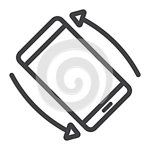 Rotate Smartphone line icon, web and mobile.