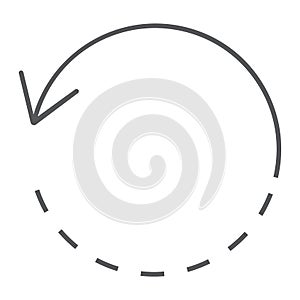 Rotate thin line icon, tools and design, circle