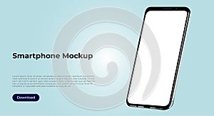 Rotated 3d smartphone mockup template for application presentation
