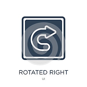 rotated right arrow icon in trendy design style. rotated right arrow icon isolated on white background. rotated right arrow vector