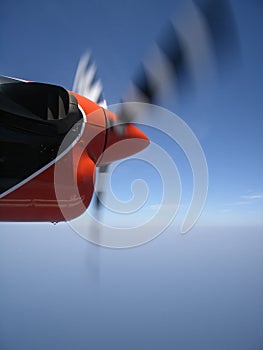 Rotating airplane propeller photo