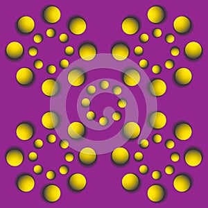 Rotating balls.optical illusion