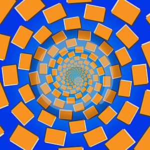 Rotating Blocks, Optical Illusion, Vector Illustration Pattern