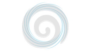 Rotating blue spiral on white background