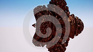 Rotating bronze shape abstract 3d footage