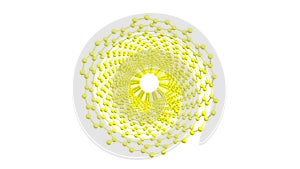 Rotating carbon nanotube molecule on white