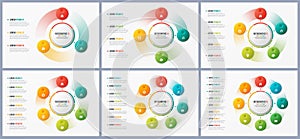 Rotating circle chart templates, infographic designs, visualizat