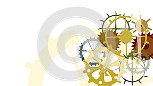 rotating clock or machine mechanism from different gears with place for text