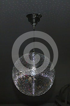 Rotating disco ball at a party 