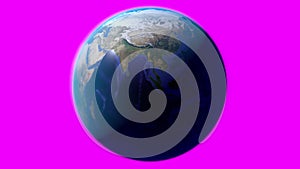 Rotating Earth isolated from background.