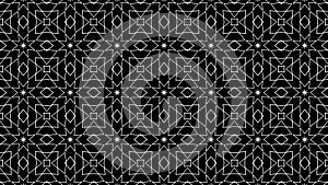 Rotating geometric lines shapes pattern on black background loop. Creative hypnotic design backdrop. Hipnosis dynamic loop pattern