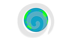 Rotating globe world on white background. Animation