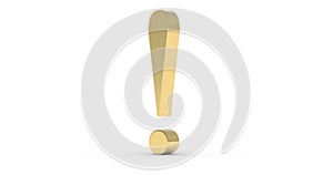 Rotating gold exclamation mark symbol