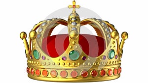 Rotating golden royal crown