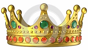 Rotating golden royal crown