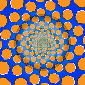 Rotating Heptagon, Optical Illusion, Vector Illustration Pattern