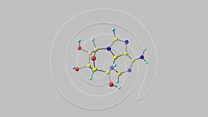 Rotating isolated adenosine molecule video