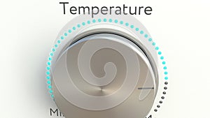 Rotating knob with temperature inscription. Conceptual 3D rendering