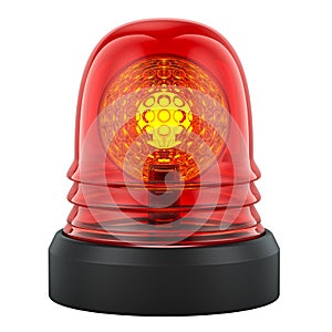 Rotating Red Flashing Beacon, 3D rendering