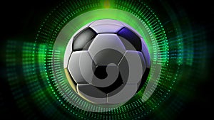 Rotating Soccer Ball as 3d Animated Sports Motion Graphics Background in full HD