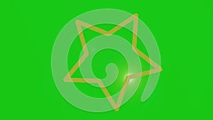 Rotating star with moving flare green screen
