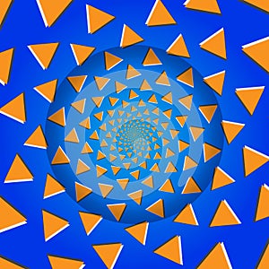 Rotating Triangles, Optical Illusion, Vector Illustration.